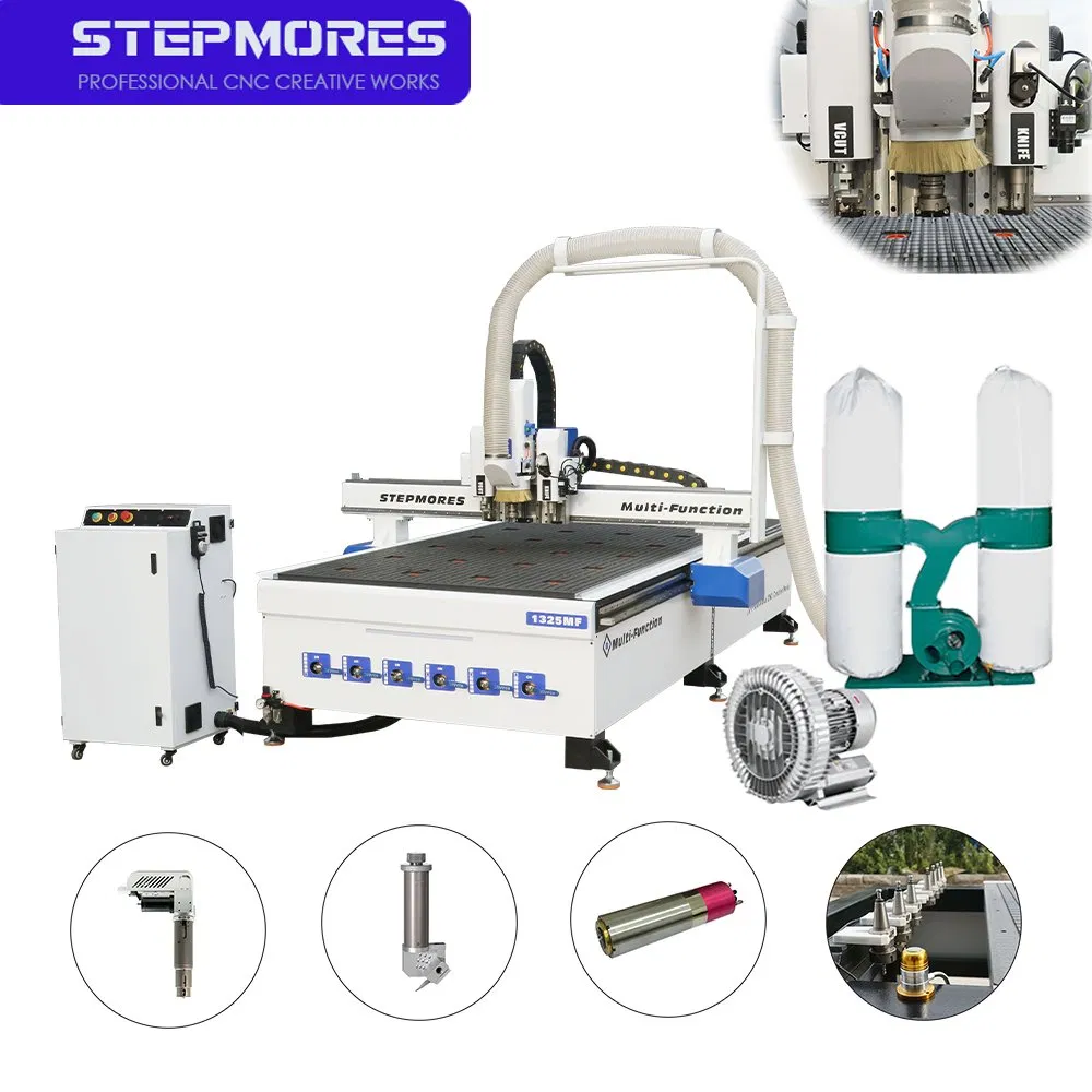 1325 4X8FT CCD Camera Atc Router CNC Tangential Oscillating Knife Cutting Machine