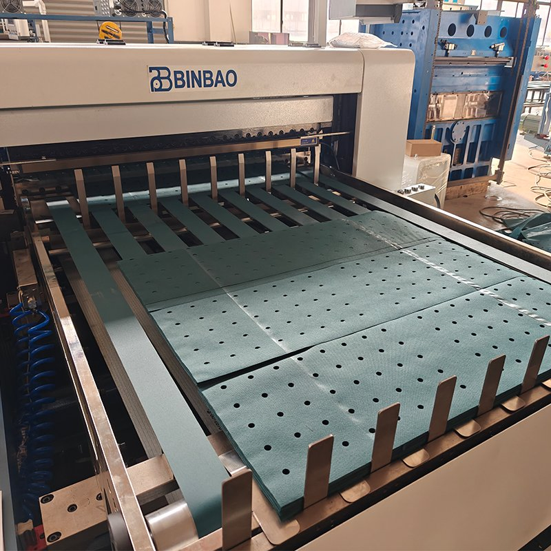 Coated Nonwoven Fabric Roll to Size Sheeting Cutting, Perforating Punching, Ultrasonic Heating Machine All in One for Medical TNT
