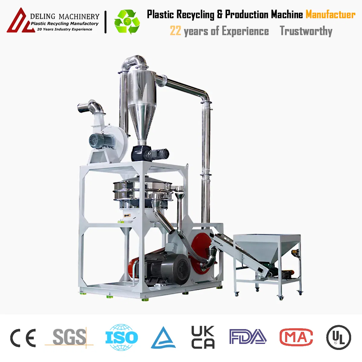 High Speed Waste Plastic Recycling PVC Powder Milling Machine Blade Grinding Disc Grinder for PVC Alloy Fabric Crops Fine Crushing Grinding Machine Pulverizer