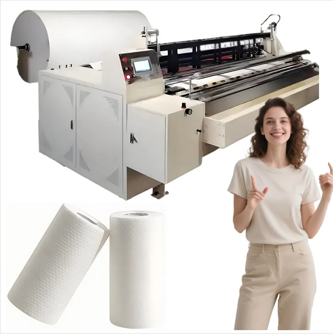 Kitchen Towel Paper Factory Equipment - Integrated Embossing, Perforating, Slitting