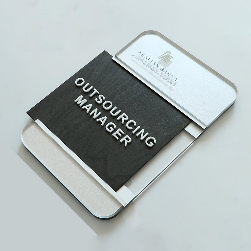 Laser Cut UV Printed Company Name Office Manager Room Number Door Plates