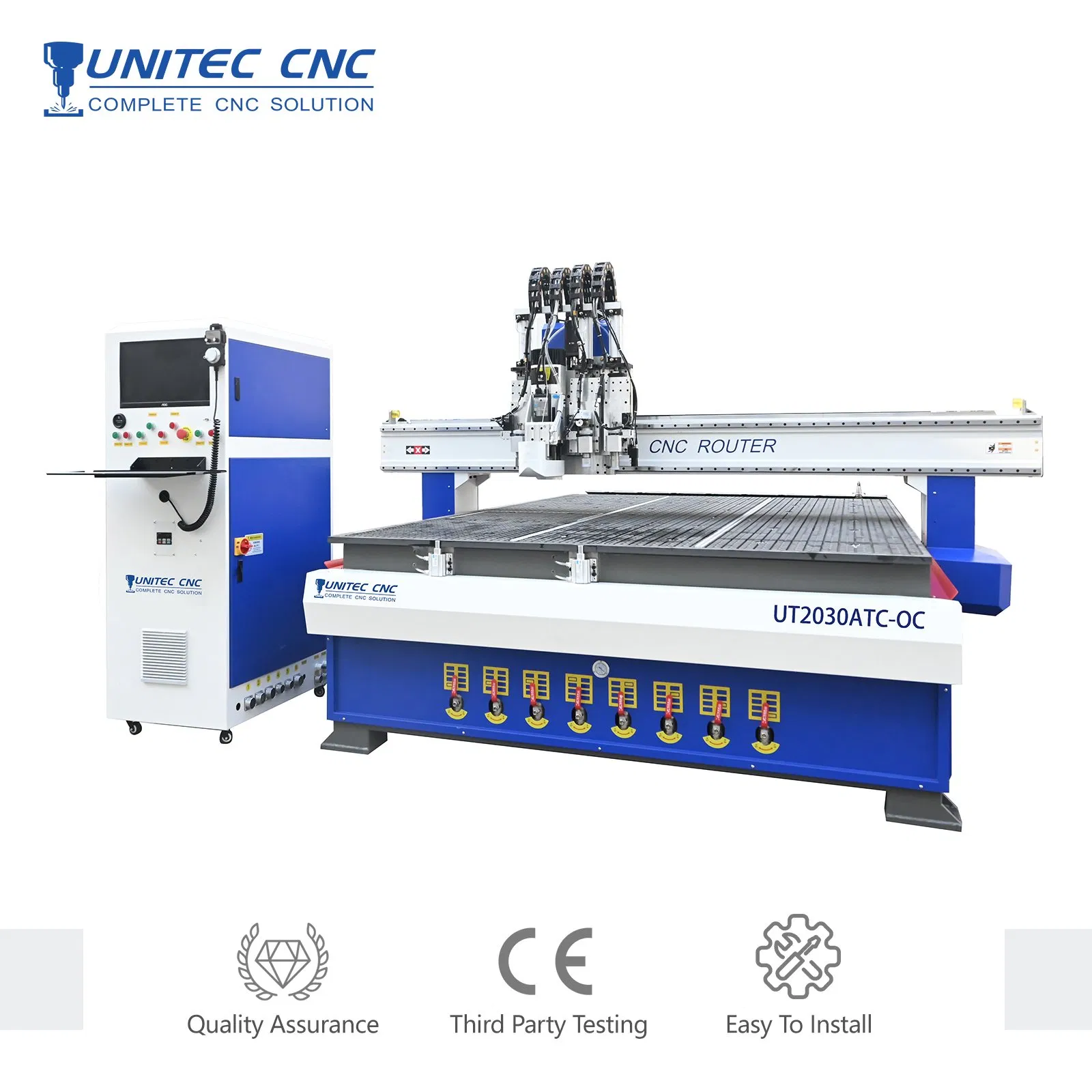 Unitec Factory Corrugated PP Hollow Board Carton Knife Cutting Machine with Atc Spindle Eot Creasing CCD Digital Cutter Oscillating Machine CNC Machine