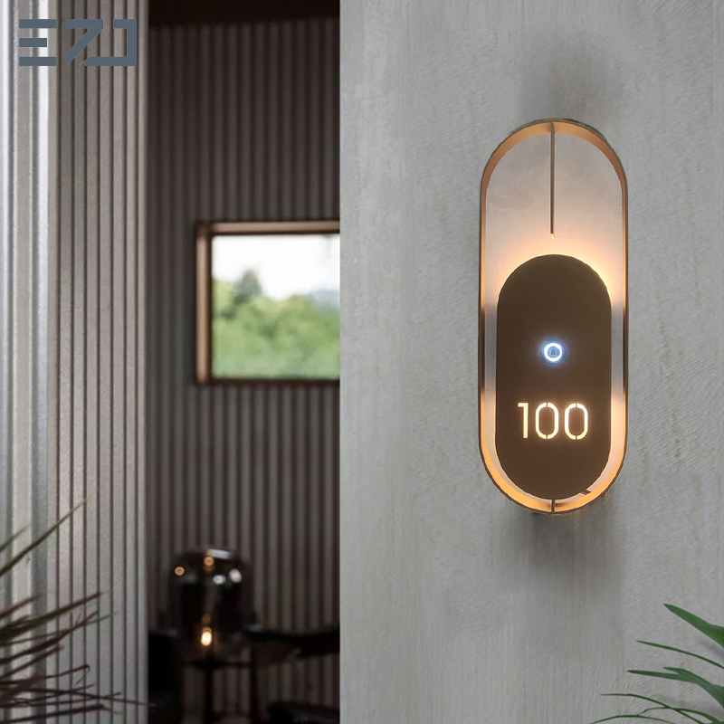 Ezd Personalized Glowing Stainless Steel Golden Light Doorbell Apartment Signs for Dnd