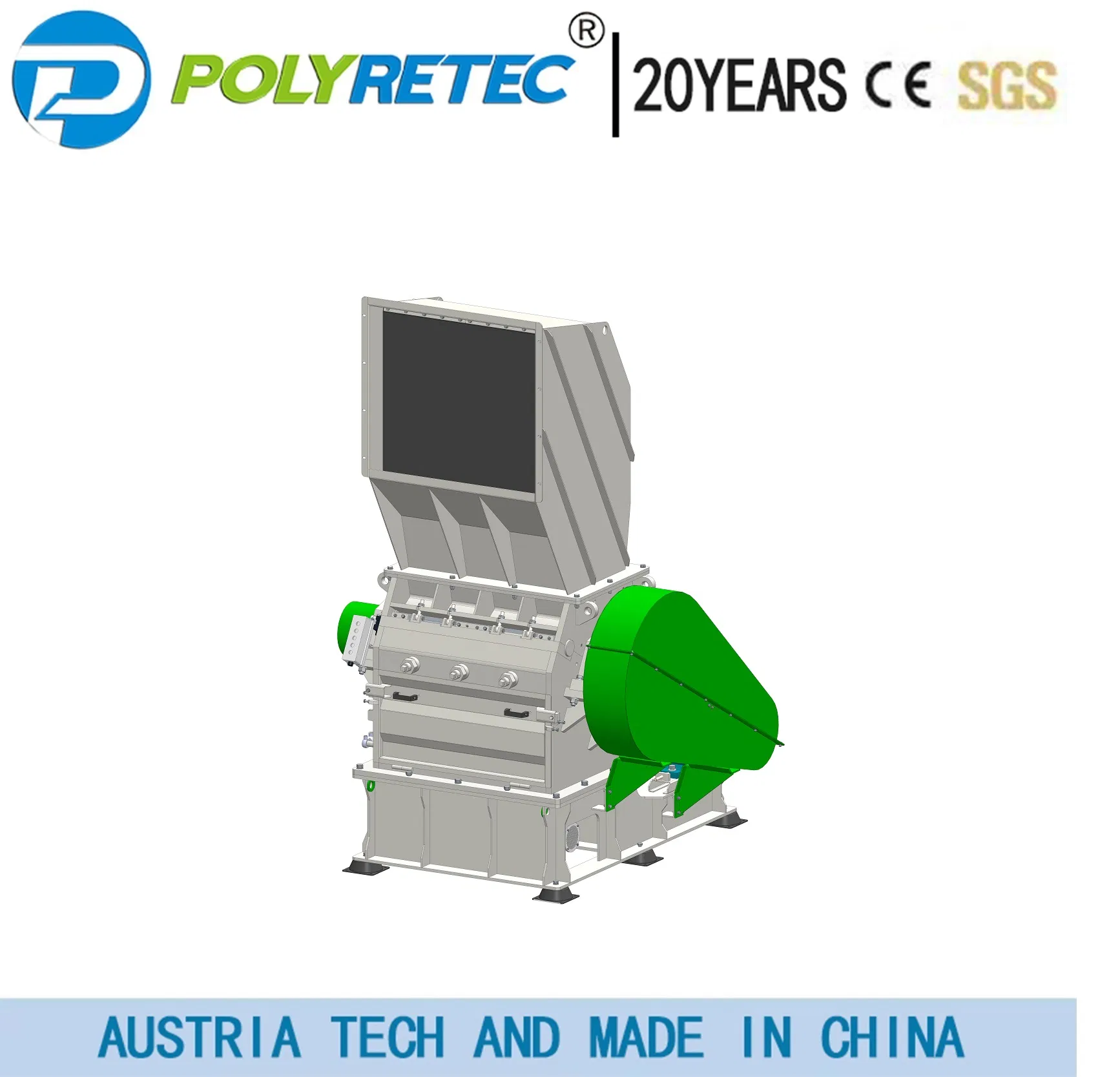 Industrial Horizontal Grinding Machine for Recycling Pet Bottle Waste Material at Competitive Price