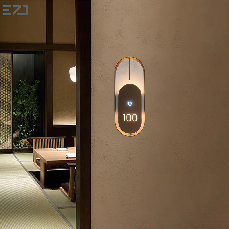 Ezd Personalized Glowing Stainless Steel Golden Light Doorbell Apartment Signs for Dnd