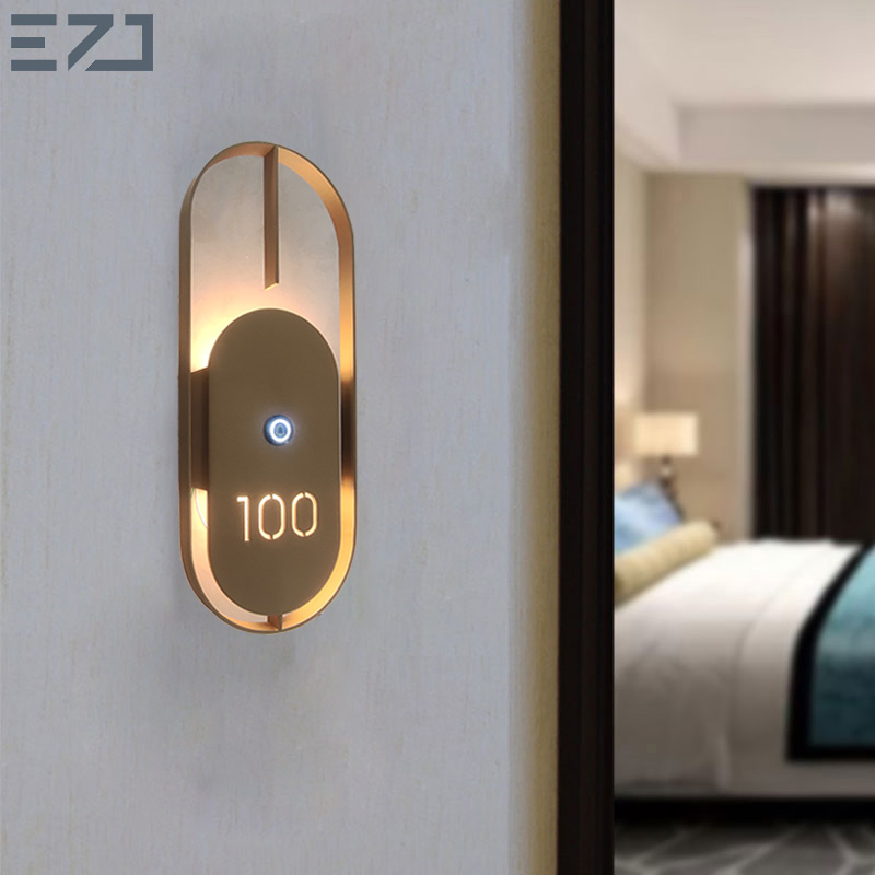 Ezd Personalized Glowing Stainless Steel Golden Light Doorbell Apartment Signs for Dnd