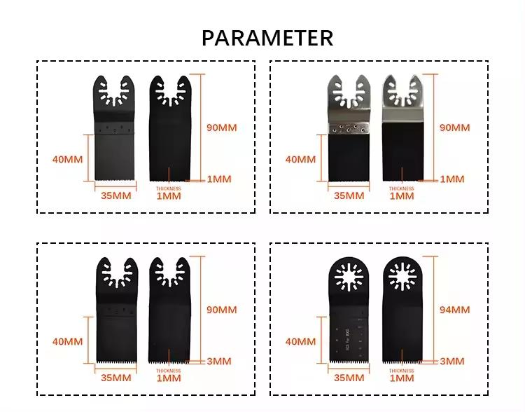 Jnz High Quality 34mm Oscillating Carbon Steel Saw Blade Multi-Function Cutting Tool Straight Saw Blade