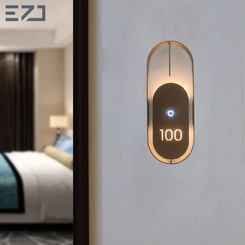 Ezd Personalized Glowing Stainless Steel Golden Light Doorbell Apartment Signs for Dnd