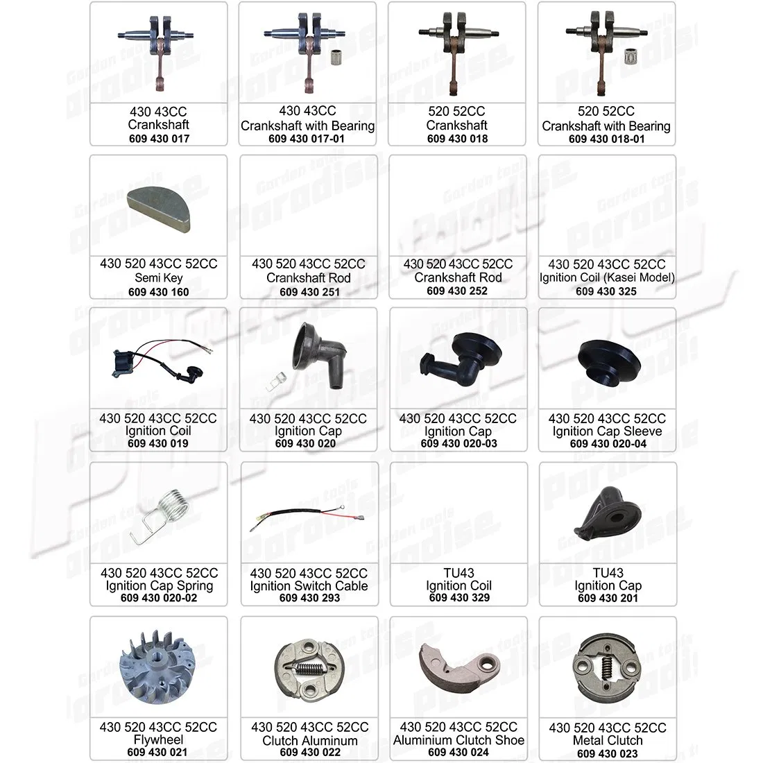 Brush Cutting Machine Parts 430 520 43CC 52CC Gasket Kit Garden Tools