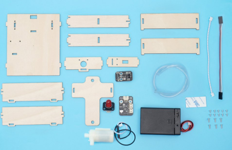 Kit de dispensador de agua con sensor infrarrojo inteligente para niños; juguetes educativos de madera para el aprendizaje de tecnología científica creativa y programación STEM