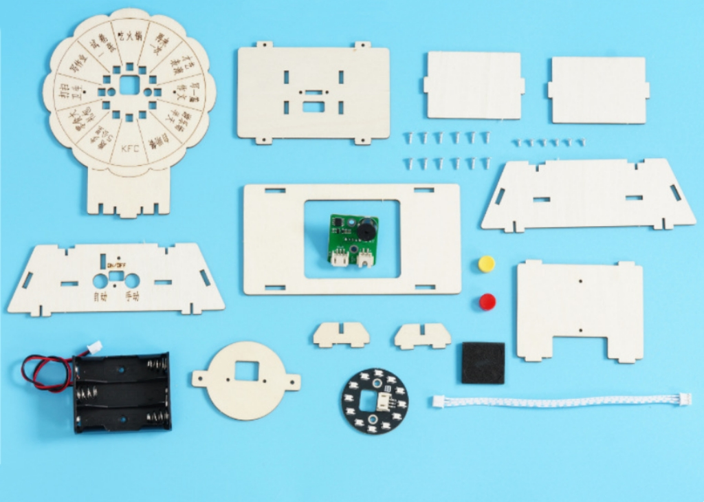 Kit de Rueda de la Suerte para Niños; S DIY Stem Creativo Programación Científica Tecnología Aprendizaje Juguetes Educativos de Madera