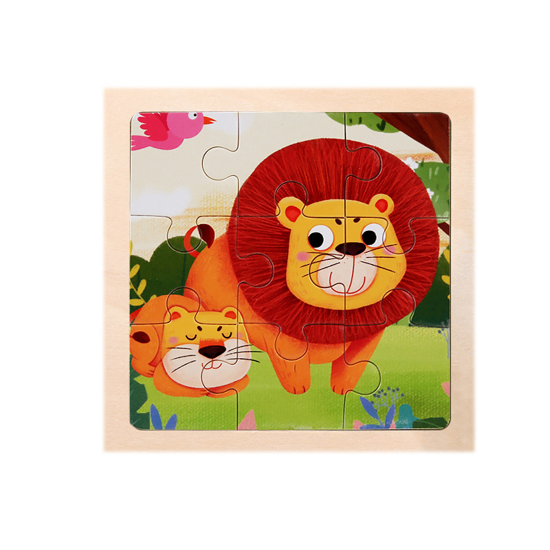 Juguetes educativos tempranos para niños, rompecabezas de madera DIY en miniatura Montessori 9 piezas, juegos de mesa para niños y niñas
