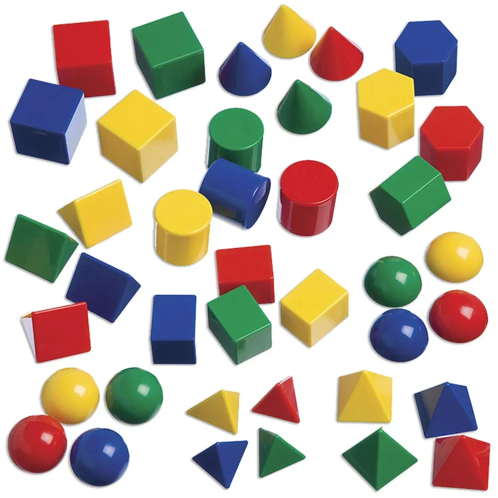Juguete de matemáticas multicolor de plástico para niños 3D formas sólidos geométricos aprendizaje de geometría juguetes educativos