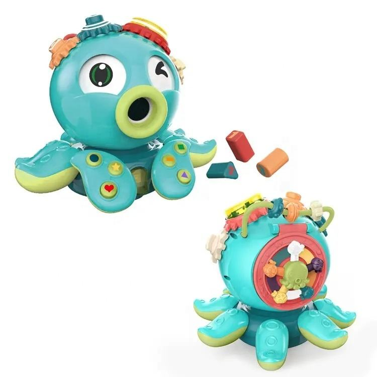 Juguetes educativos de letras y lenguaje para bebés, pulpo de dibujos animados multifuncional Montessori