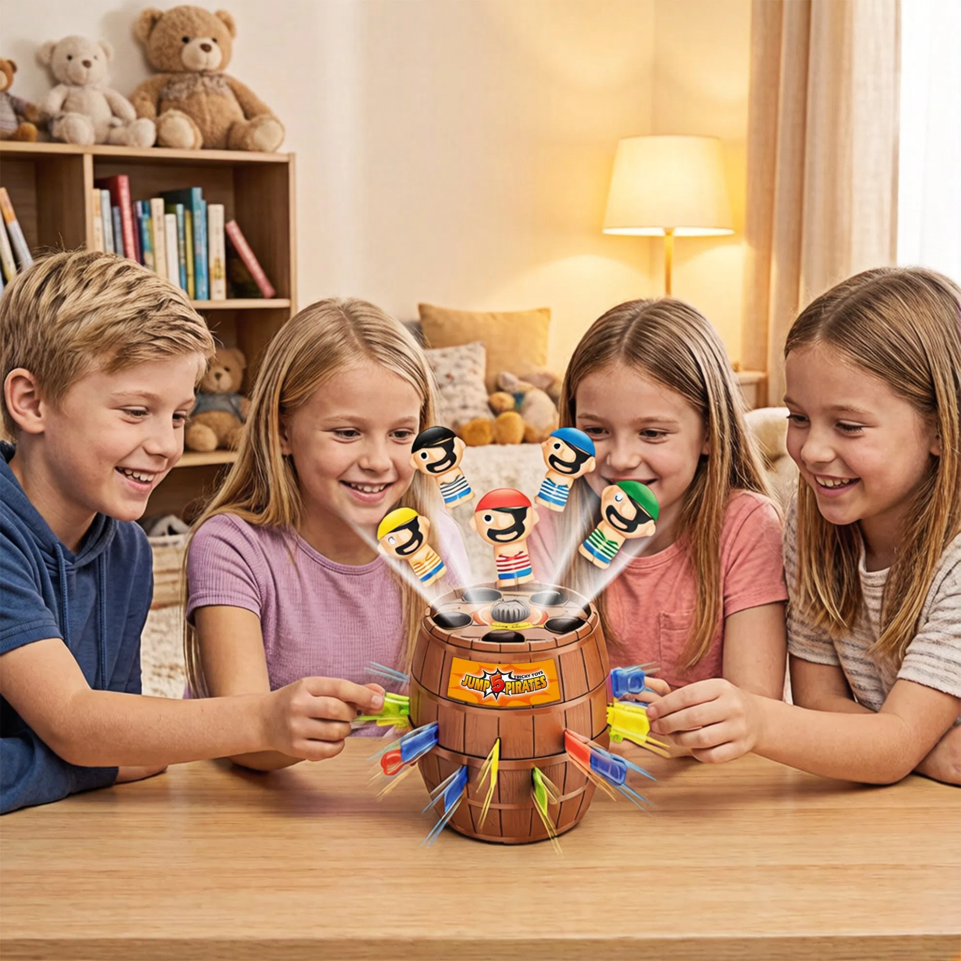 En71 Juego de mesa educativo de rompecabezas de eyectores de espada de pirata conforme, juguete para niños multijugador