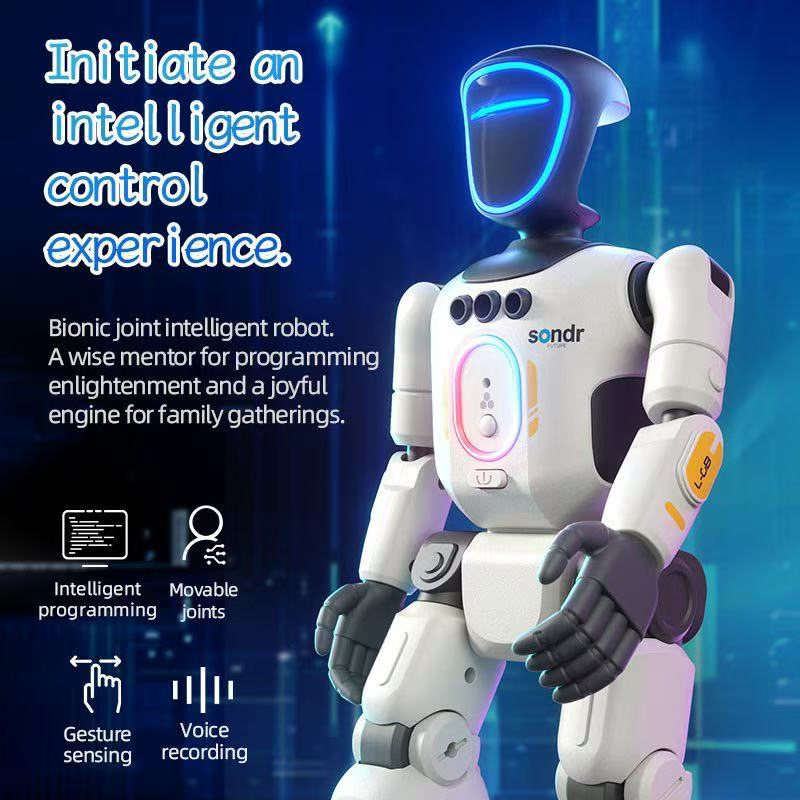 Robot educativo programable por control remoto infrarrojo Nijia con características de conversación inteligente, efectos de baile y luz para niños, juguetes de robot RC