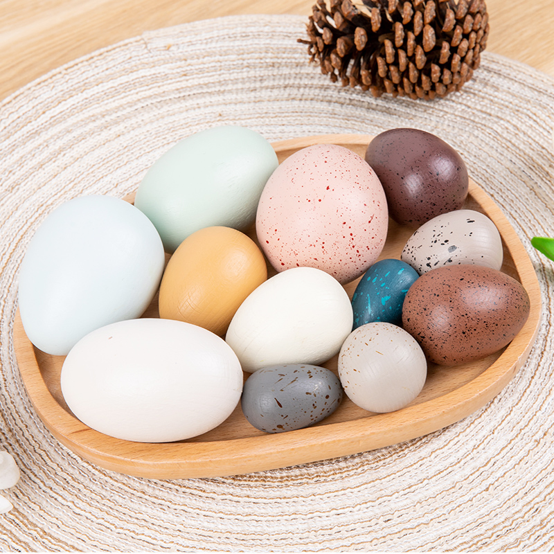 Conjunto de Huevos de Madera para Aula de Preescolar Juguete Educativo para Aprendizaje Sensorial