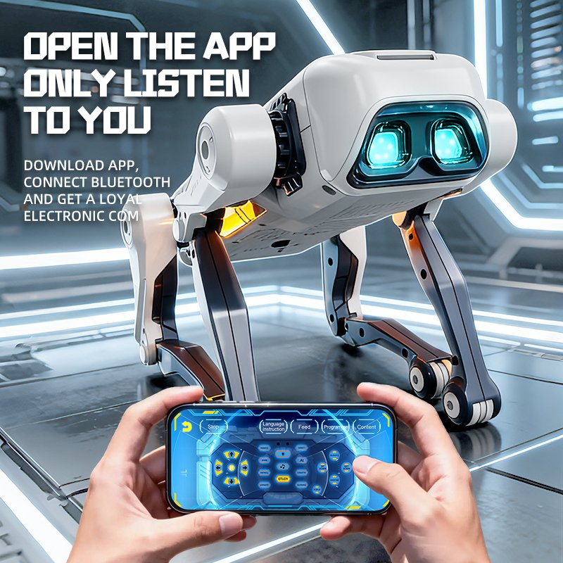 Perro robot RC educativo para niños, juguete controlado por APP, control remoto, control por voz, canto, baile, juguetes inteligentes de perro RC