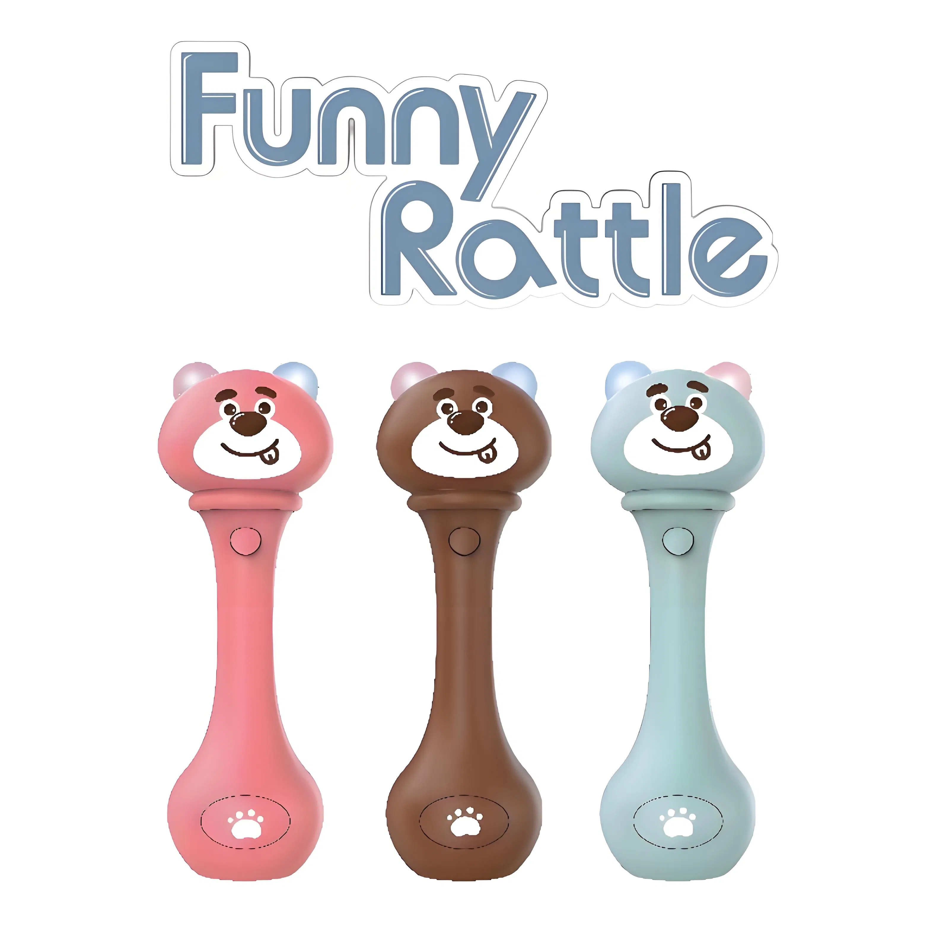Regalo de desarrollo temprano para niños Xinbo, juguete de oso de dibujos animados, sonajero educativo musical para bebés, mordedor divertido y juguete de sacudida