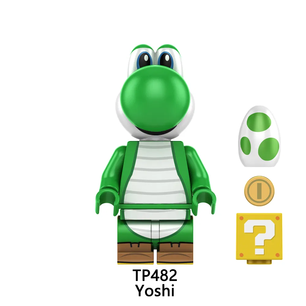 Figuras de Mario Yoshi Minifiguras de dibujos animados juguete educativo de bloques de construcción mini figura de plástico (TP1059)
