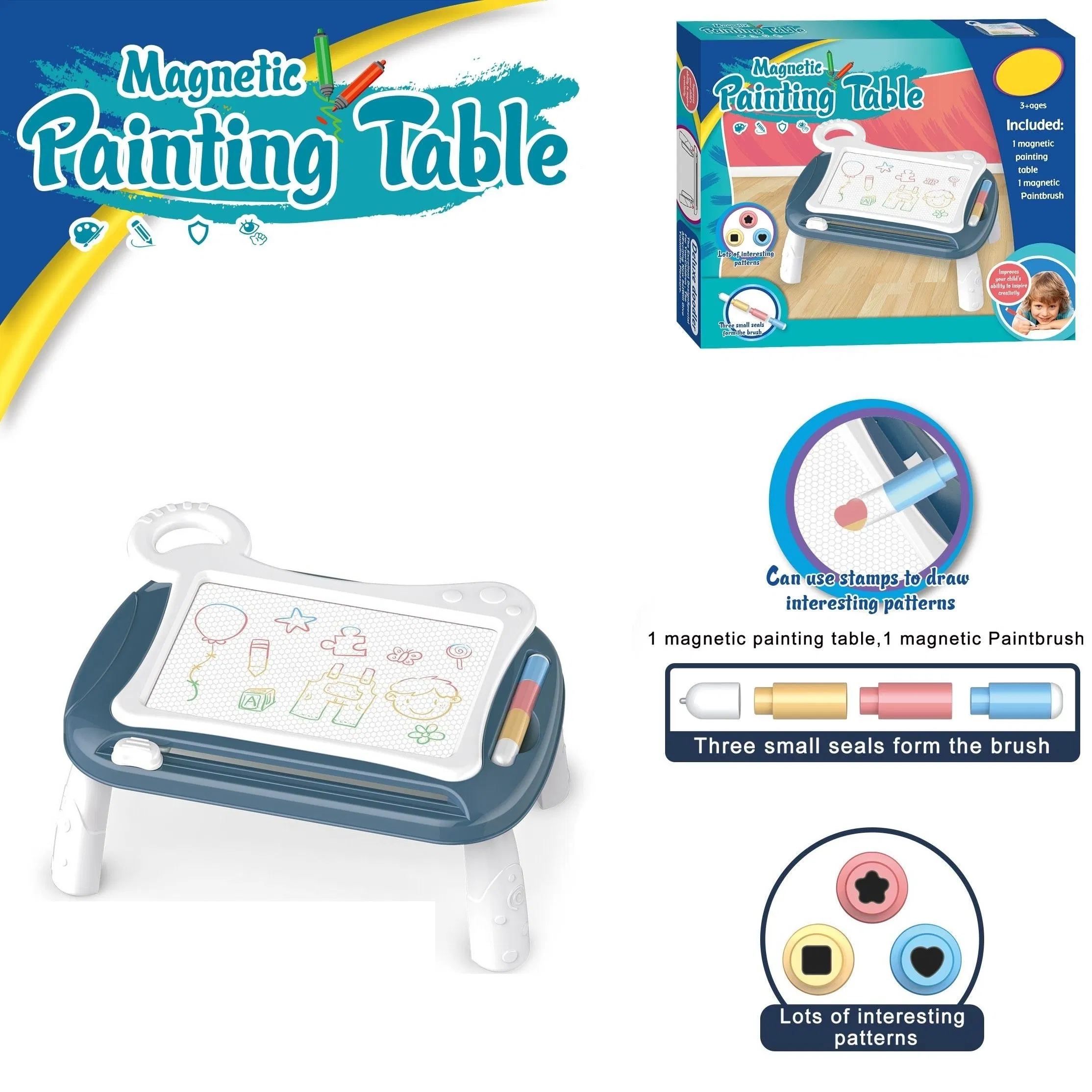 Mesa de escritura magnética para dibujar, juguetes de arte y manualidades para niños