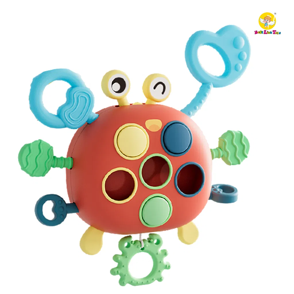 Juguete de sonajero interactivo educativo y sensorial ecológico para bebés con cuerda