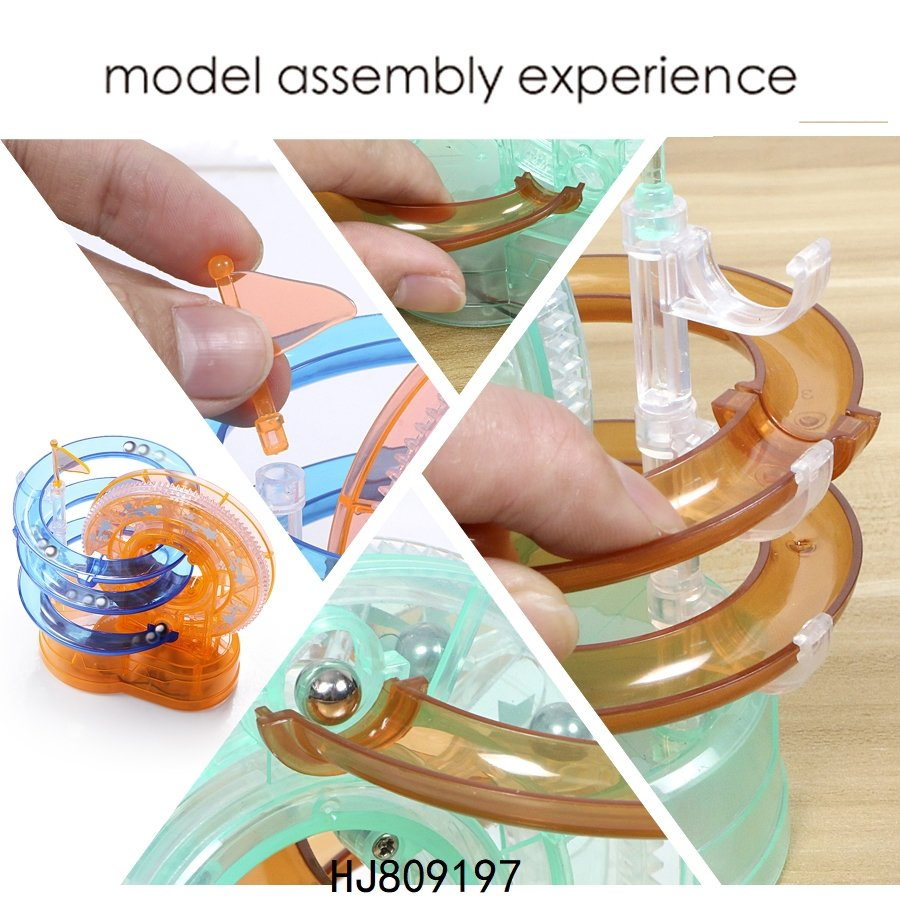 Juguete de educación temprana para niños, pista de rueda de la fortuna eléctrica, bola DIY, kit de ensamblaje experimental, rompecabezas, kit de aprendizaje interactivo creativo para niños