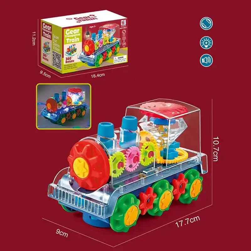 Juguete de tren eléctrico recargable 360 que gira con luces para la diversión y el aprendizaje de los niños