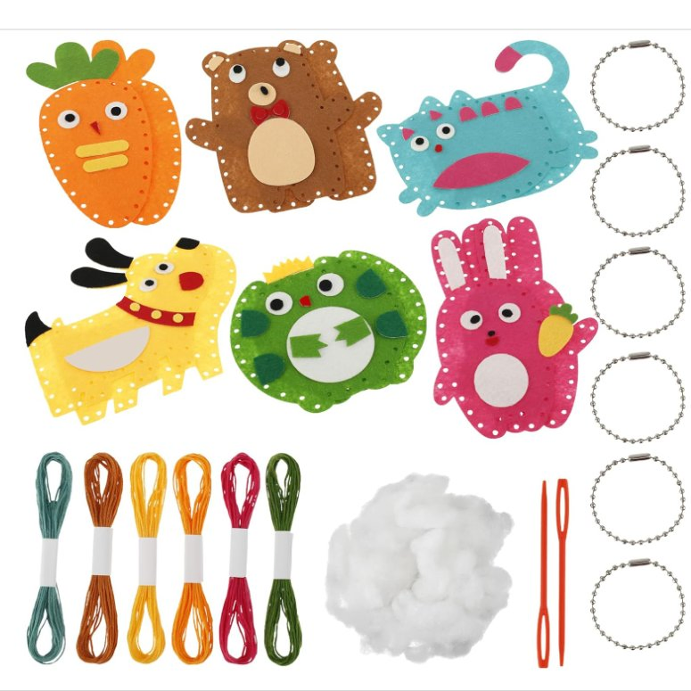 Kit de costura para niños de felpa de animales del bosque, juguete de manualidades DIY, educativo para niños, kits de arte y manualidades para principiantes