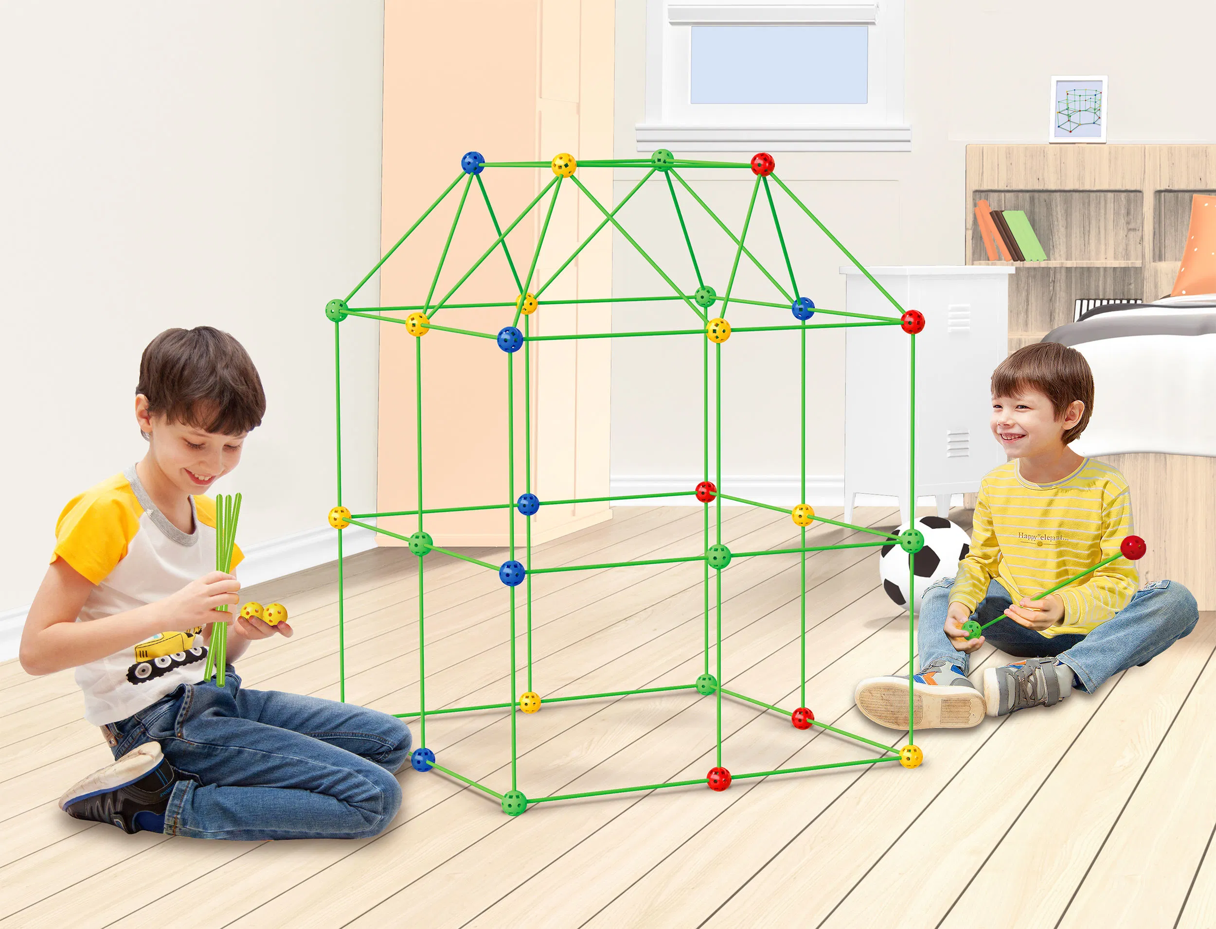 120 Kit de construcción creativa para construir tu propio refugio, juguete de construcción de castillos, túneles, tienda de juego, cohete que brilla en la oscuridad, bloques educativos para niños