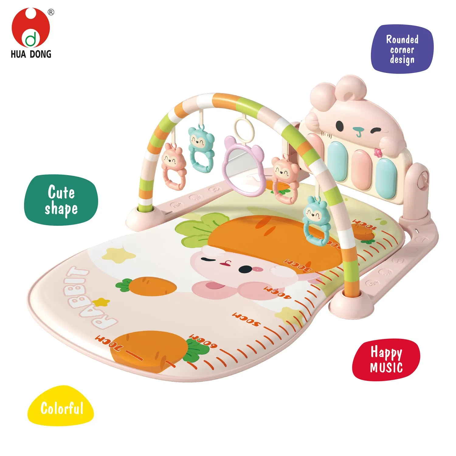Juguete educativo de fábrica de China, piano de pedales para niños, juguete musical con luces y sonido para niños, regalo interactivo para niños, alfombra de juego con rack de fitness