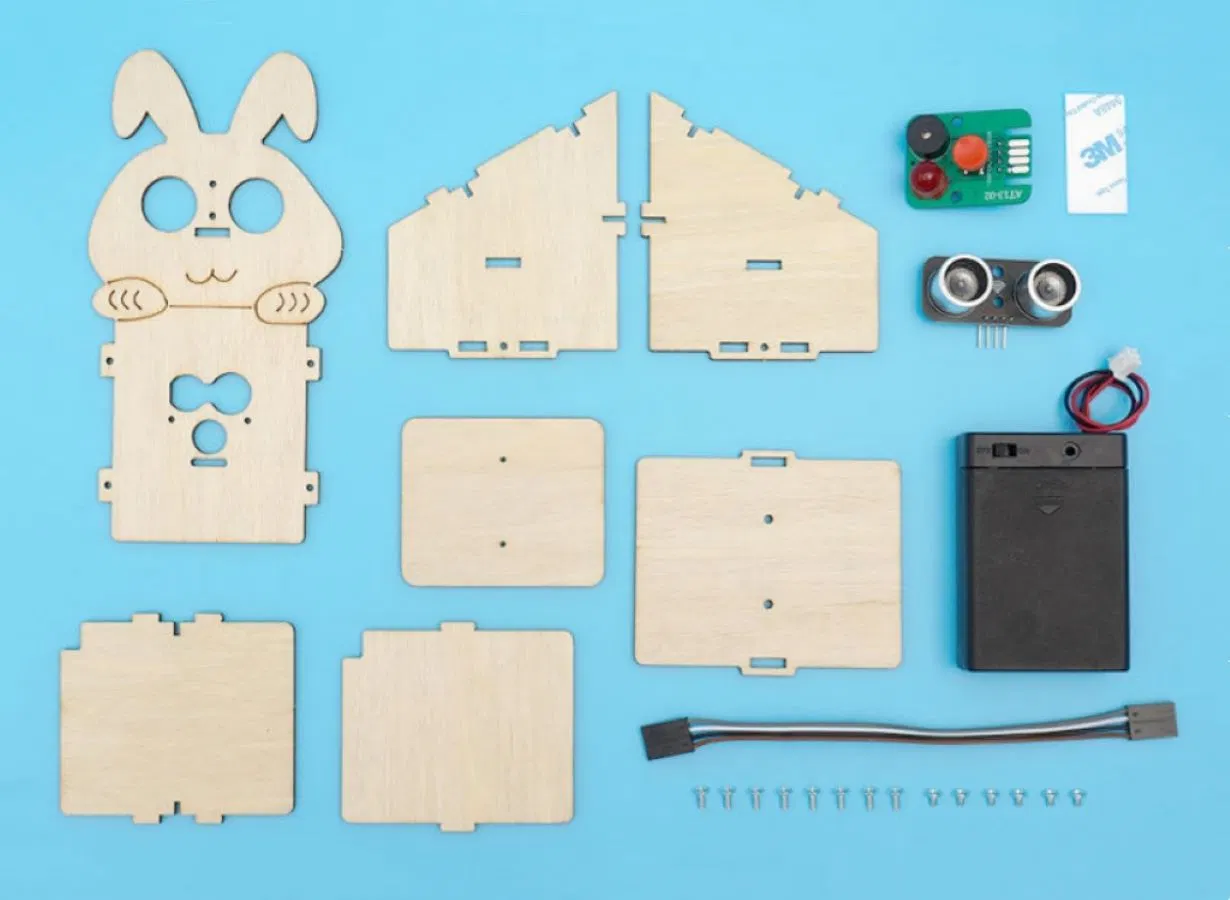 Kit corrector de postura sentado ultrasónico para niños; S DIY Stem juguetes educativos de madera para el aprendizaje de tecnología y programación científica creativa