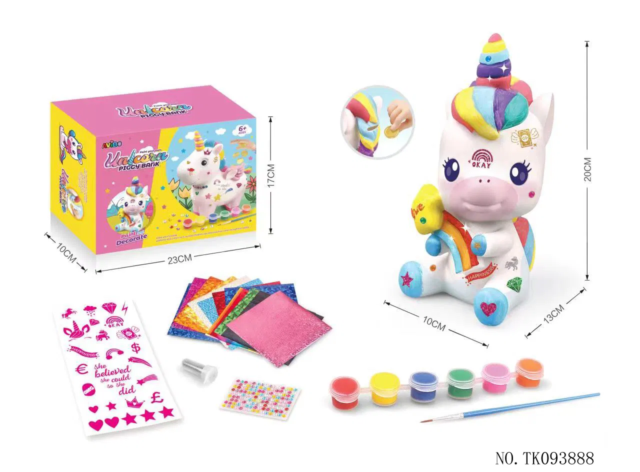 Kit de pintura educativa económica, manualidades, pegatinas de animales con manchas, hucha de cerdo pintada colorida, regalos, juguetes