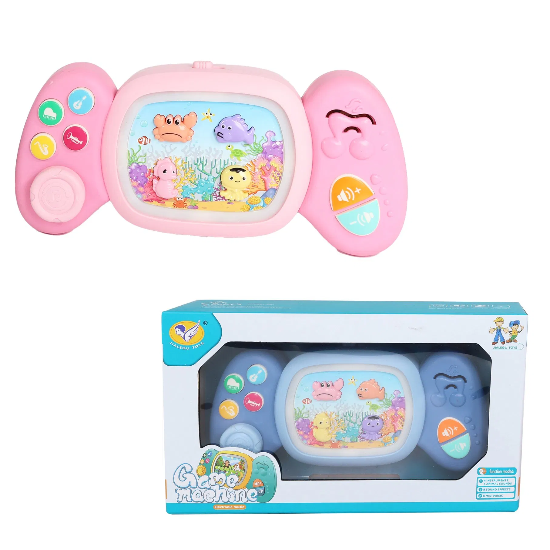Máquina de juegos portátil para bebés colorida y de dibujos animados, juguete eléctrico de música, juguete de aprendizaje temprano