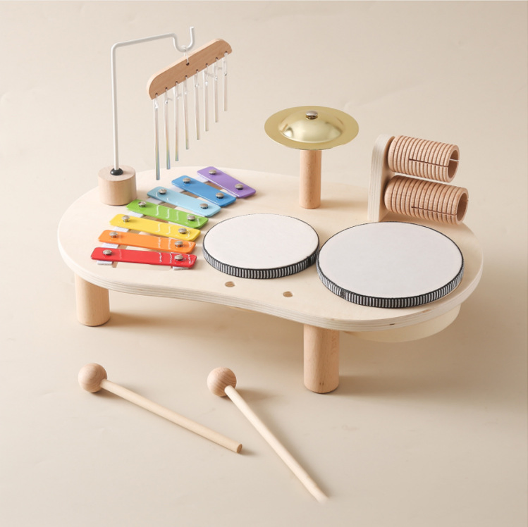 Juguete de juego sensorial para bebés, set de juguetes educativos tempranos para el desarrollo de la inteligencia, tambor musical
