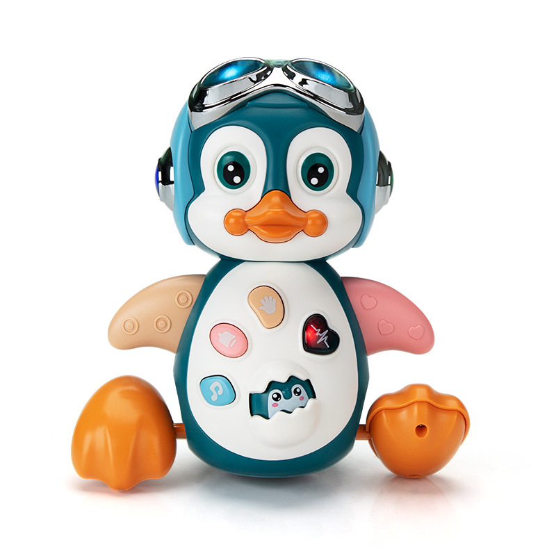 Música Rockera Eléctrica Pingüino Bebé Aprendizaje Temprano Iluminación Caminando Animal Juguetes para Mascotas