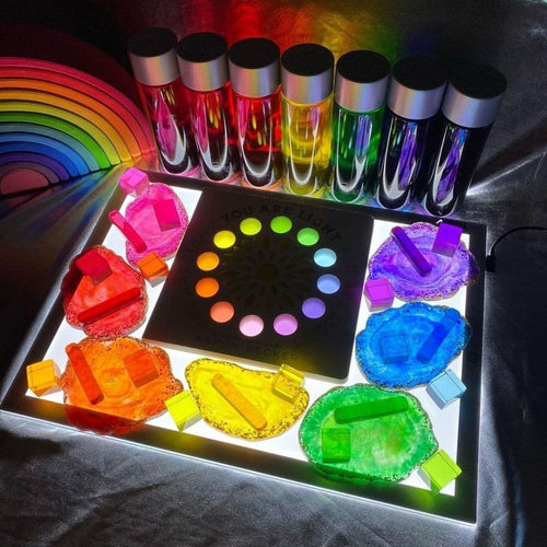 Cambio de color RGB Juego sensorial Panel de luz LED brillante Mesa de luz grande para niños Juguetes de aprendizaje STEM y en casa
