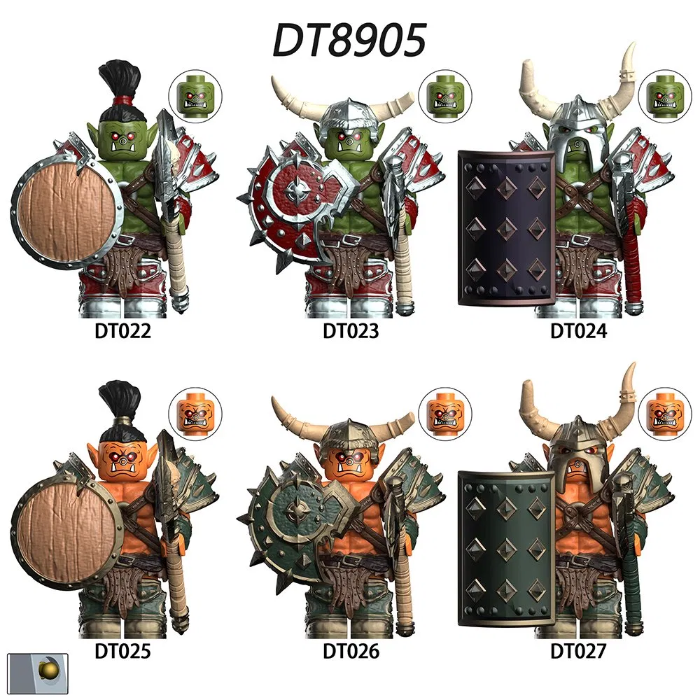 Dt8905 Modelo educativo de plástico mini orco de la serie de juegos Warcraft, bloques de construcción para ensamblar, juguetes regalo para niños
