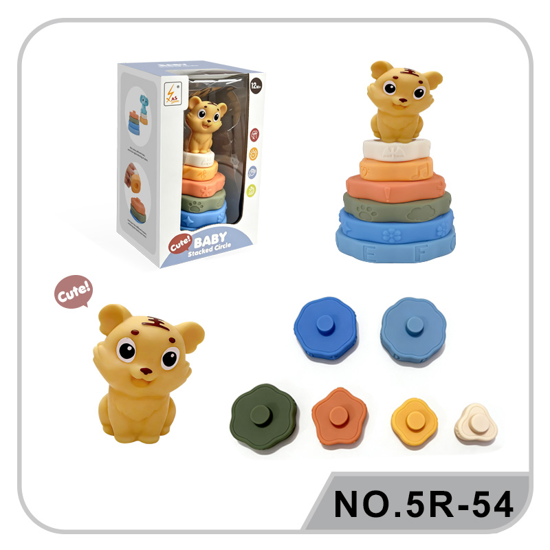 Anillos apilables de silicona suave para bebés, juguetes educativos de plástico para la primera infancia, aprendizaje temprano, cognición del color, motricidad fina, sensorial, Montessori, para niños