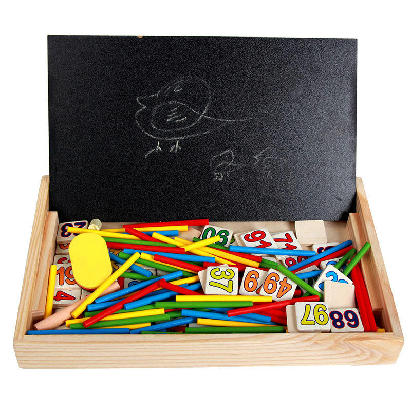 Caja de Matemáticas de Madera Montessori Juguetes Educativos Multifuncionales para Niños Desarrollo Temprano