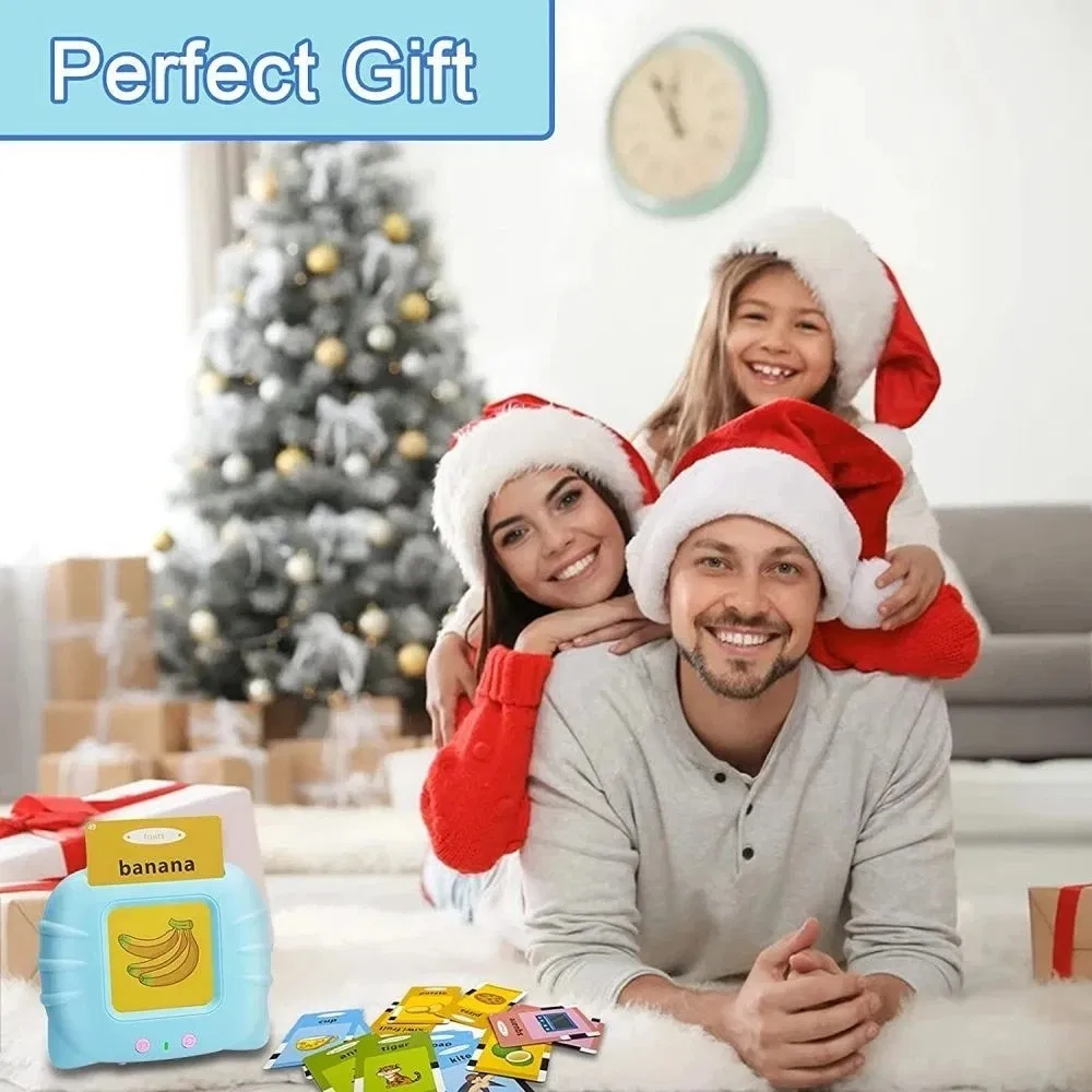 Juguetes para bebés, tarjeta de educación Montessori temprana, juguete de juego de idiomas en inglés y español, dispositivo pedagógico de aprendizaje de palabras, regalo de Navidad, juguetes para niños