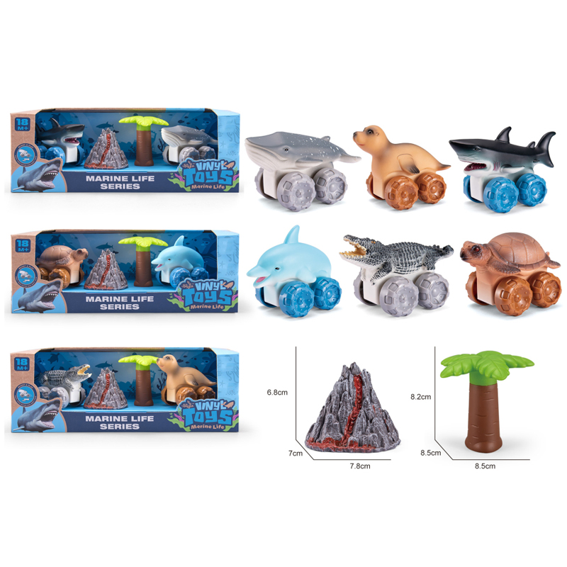 Juguetes educativos de vinilo de animales marinos, juguetes de deslizamiento, juguetes de coche, juguetes de aprendizaje temprano para preescolar