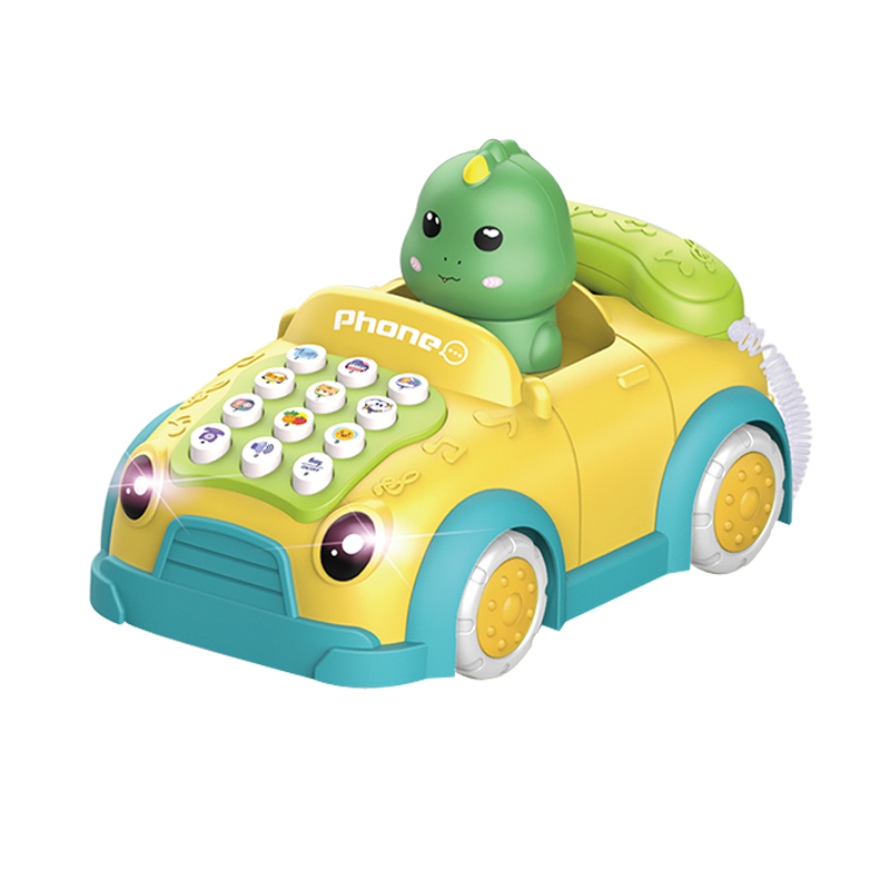 2026 Juguete promocional educativo de plástico para bebés, teléfono eléctrico de dibujos animados para niños, coche de aprendizaje