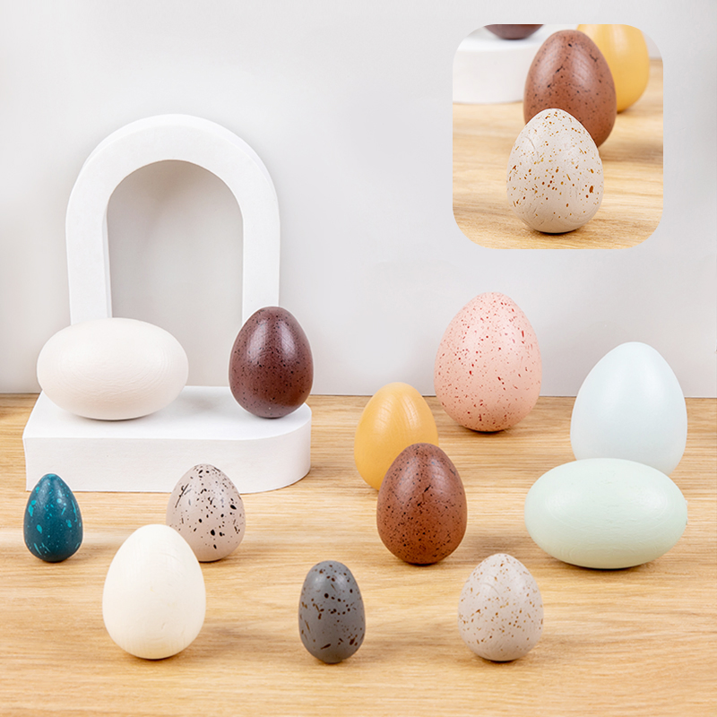 Conjunto de Huevos de Madera para Aula de Preescolar Juguete Educativo para Aprendizaje Sensorial
