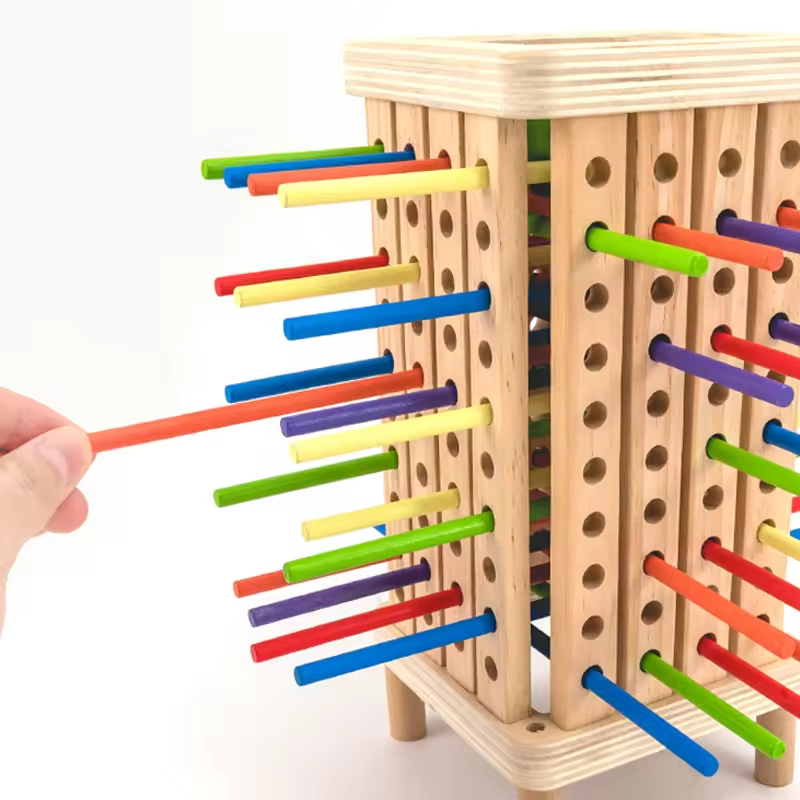 Juguete Montessori sensorial de habilidades motoras finas para niños unisex, educativo, juego de palitos de conteo cognitivo, juguete de madera