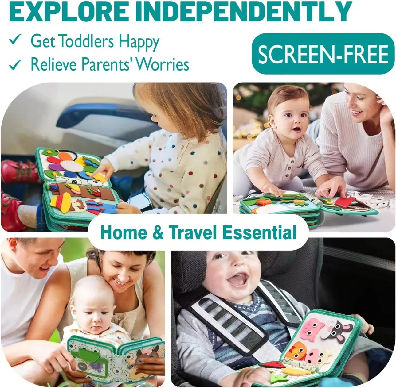 Libro de Actividades Inspirado en Montessori para Niños Pequeños, Libro de Actividades Suave y Atractivo para el Aprendizaje Temprano y el Desarrollo Cerebral