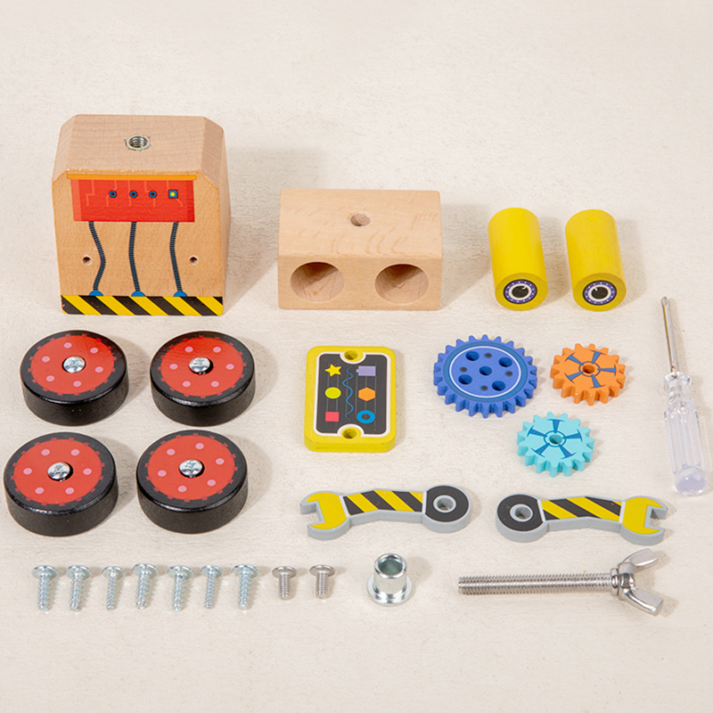 Juguete educativo de madera kit de robots para aprender para niños