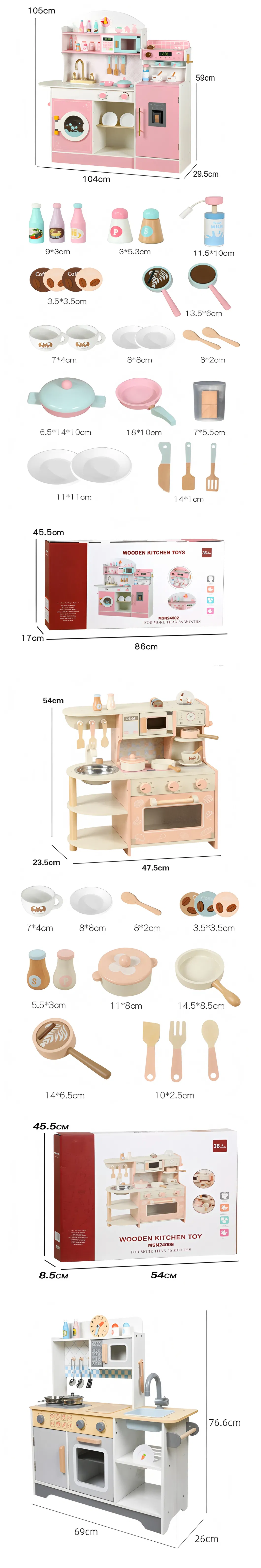 Juguetes Infantiles al por mayor Educativos Baratos DIY Juguete de Juego para Niños Artículo para Niños Montessori Sensory Juguetes Montessori de Madera Juguete de Juego de Imaginación Cocina