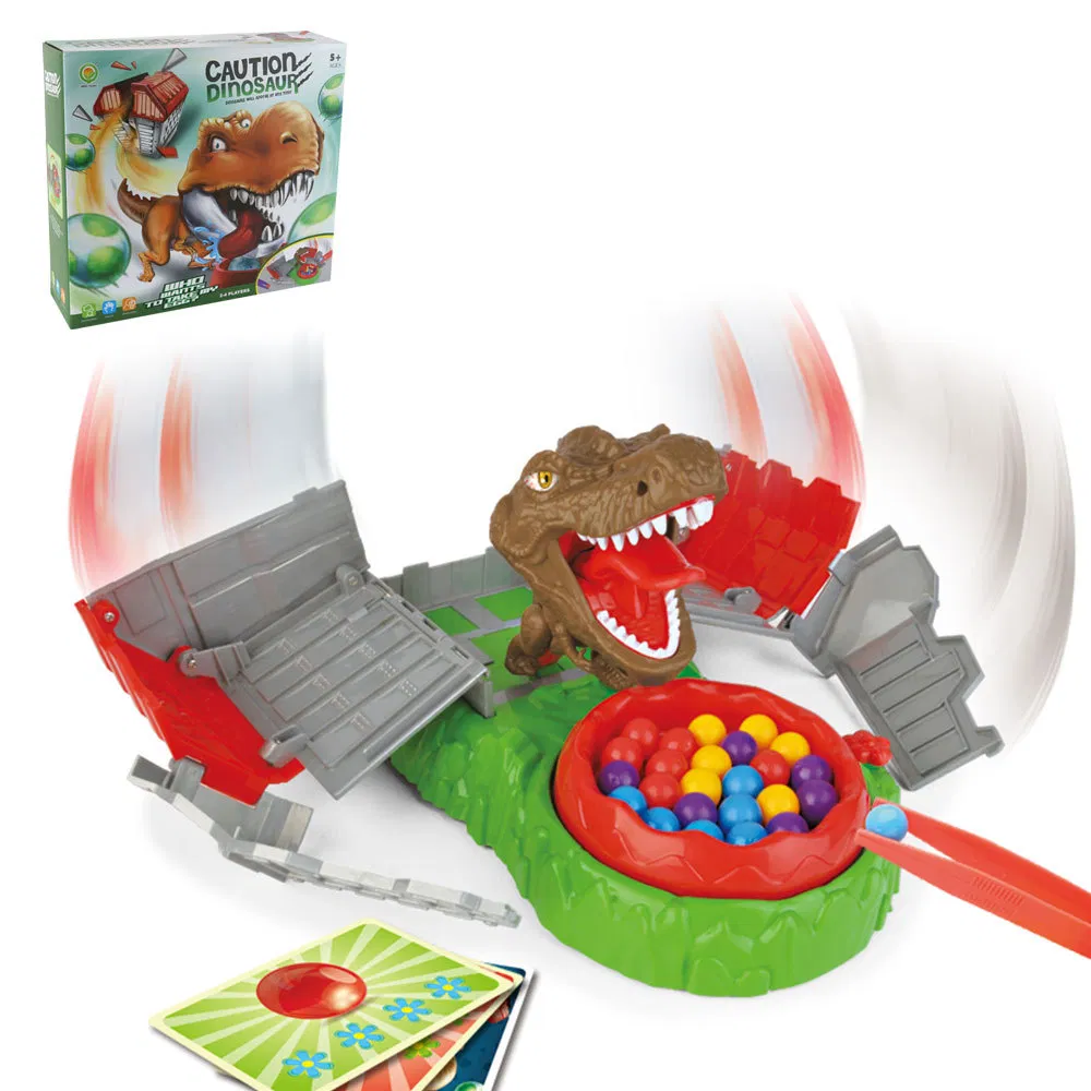 Juego de mesa educativo de venta caliente, juguete interactivo de precaución de Halloween con dinosaurios