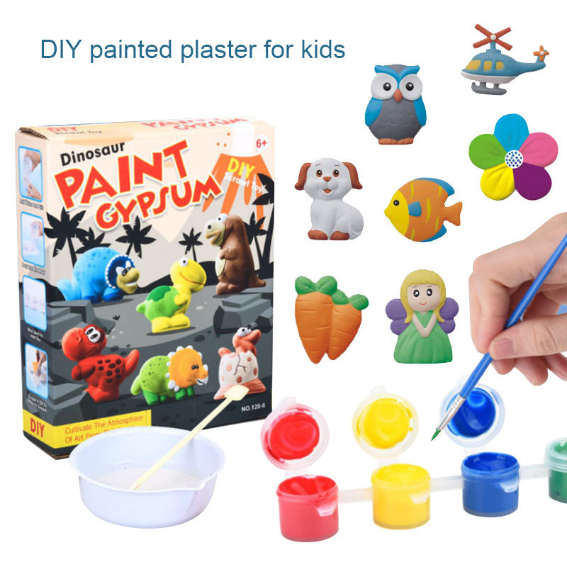 Juego de pintura estilo yeso de animales para manualidades de arte para niños